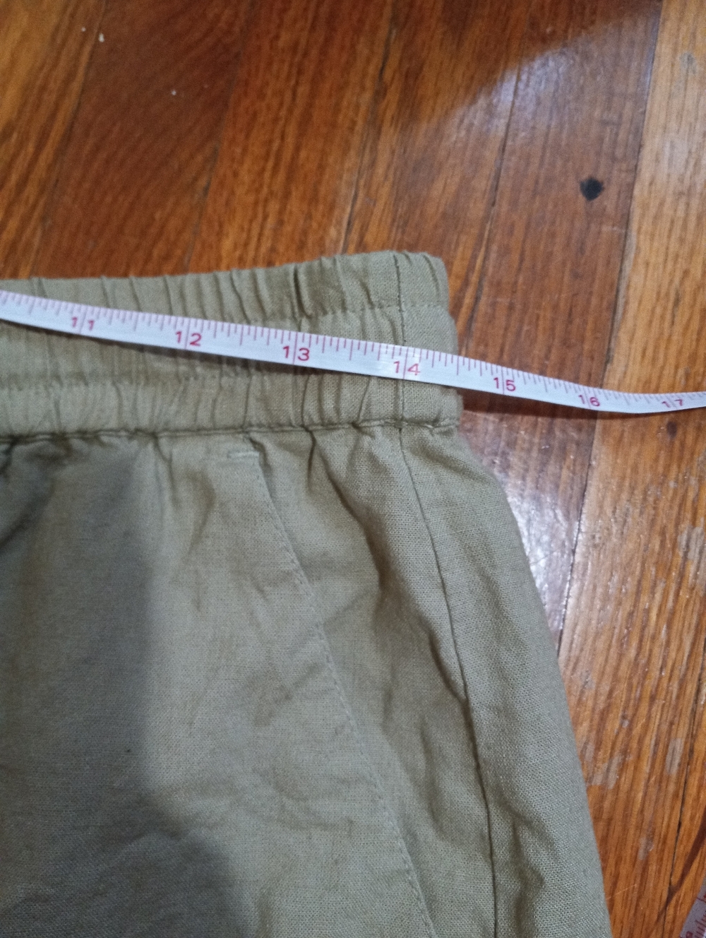 Frank & Oak Annie Linen Women's Shorts - Beigey Green Medium - Picture 4 of 5